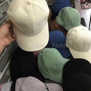 Mũ lưỡi trai trơn ❤  Nón kết chất nhung tăm Hàn Quốc cao cấp form unisex nam nữ M1