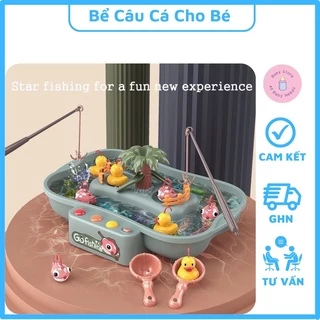 Bộ Đồ Chơi Câu Cá, Câu Vịt Biển Đảo Nước Chảy Tự Động Cho Bé