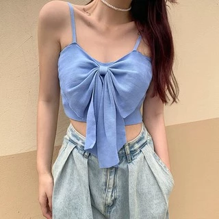 Áo tanktop nơ 2 dây xinh xắn cho nữ