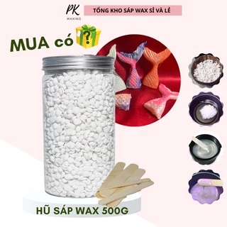 500g Sáp wax cao cấp tẩy lông triệt lông tặng kèm que wax hàng chính hãng - Hard wax beans