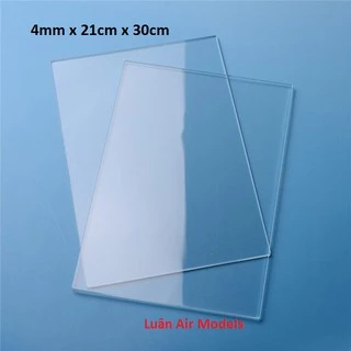 4mm 21x30cm khổ A4 Combo 2 tấm nhựa mica cứng trong suốt làm hồ cá, hộp kính, trang trí, cắt theo yêu cầu (VA138x2)