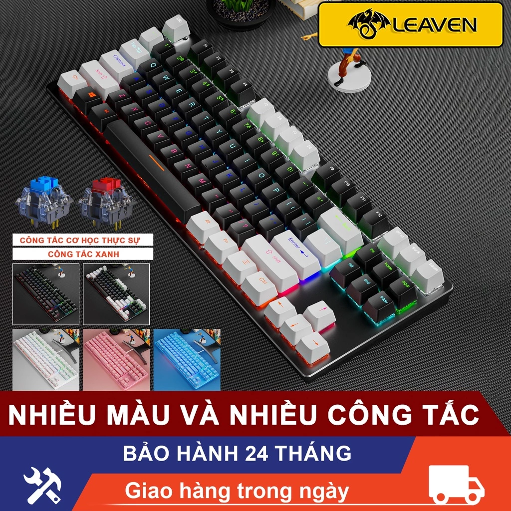 bàn phím cơ rgb led K550 LEAVEN Giao hàng 24 giờ 87 phím Bàn phím máy tính