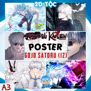 TRANH POSTER A3 GOJO SATORU (12) ANIME MANGA JUJUTSU KAISEN CHÚ THUẬT HỒI CHIẾN CHẤT LIỆU GIẤY CAO CẤP - 2D TỘC SHOP