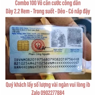 [Combo 100] Bao Vỏ Căn Cước ATM, thẻ bảo hiểm xe máy, BHYT, bằng lái xe, thẻ ATM nhựa PVC siêu trong siêu dẻo