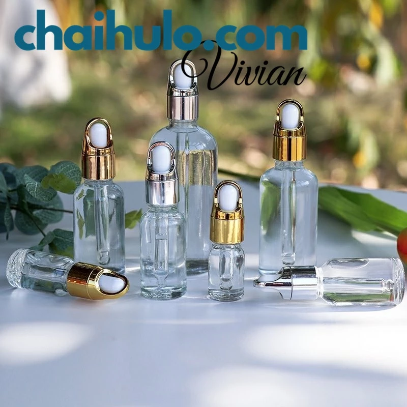 100ML Lọ Chiết Mỹ Phẩm Lọ Chiết Serum Mini Chai Lọ Thủy Tinh Đựng Tinh Dầu Nắp Bóp Quai Xách Nhỏ Giọt