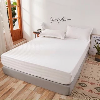 Bộ ga giường và vỏ gối Cotton 3F ga gối Cotton Màu Trắng chuẩn Khách Sạn, Nhà Nghỉ, Homestay chuyên dùng