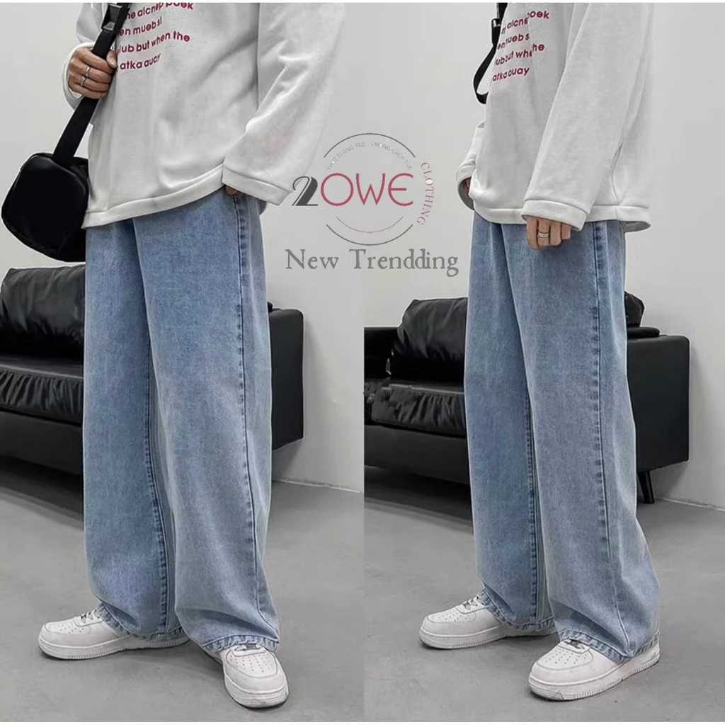 Quan Jean, Baggy nam unisex Ông Suông, Rộng Trơn 2024 TRR-01
