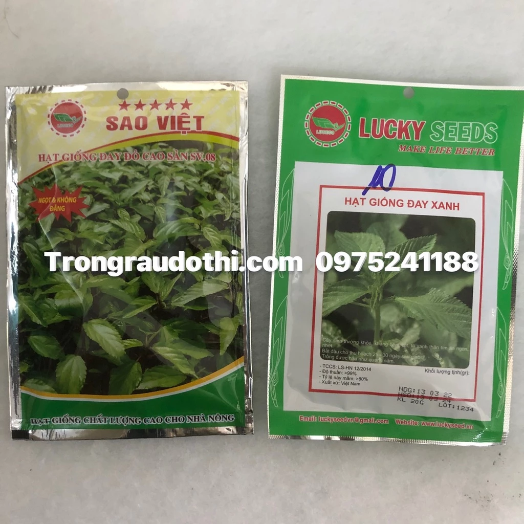 Hạt giống rau đay đỏ, rau đay trắng (gói 20gram)