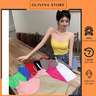 Áo Bra Nữ 2 Dây Mảnh Cotton Dáng Lửng Có Đệm Ngực Hot Trend