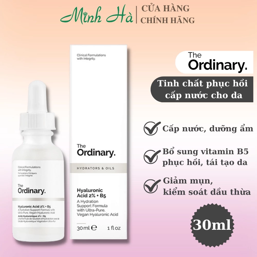 Serum The Ordinary Hyaluronic Acid 2% + B5 30ml giúp cấp nước và phục hồi da