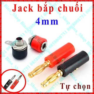 Jack bắp chuối 4mm chuôi cắm đực cái tự chọn