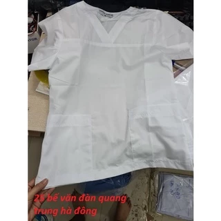 Áo blouse y tá nữ cổ tim - áo blu dược sĩ, y tá, điều dưỡng nữ cỗ chữ V cao cấp VẢI NON