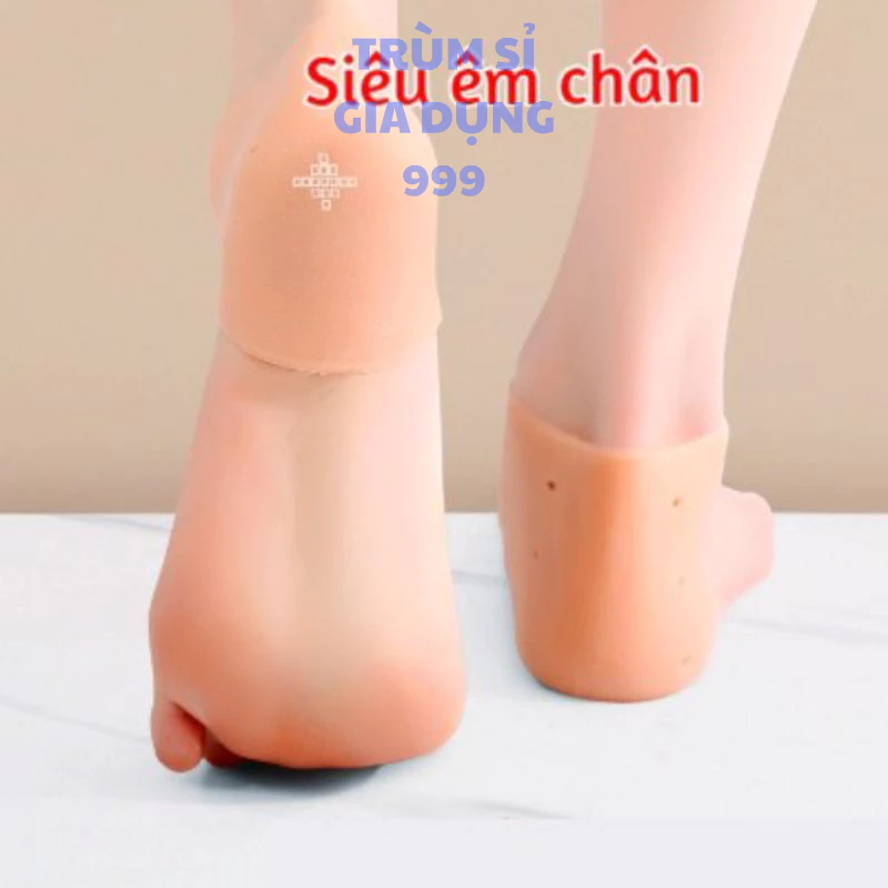 1 set 2 miếng bảo vệ gót chân silicon, Set 2 lót gót silicon bảo vệ chống đau chân