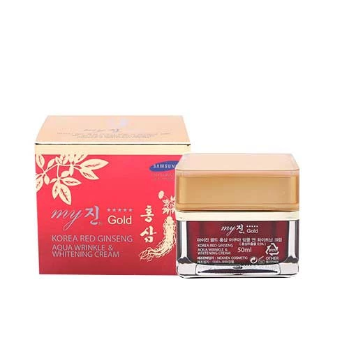 Kem dưỡng da hồng sâm My Gold Korea Red Ginseng Aqua Wrinkle and Whitening Cream 50ml