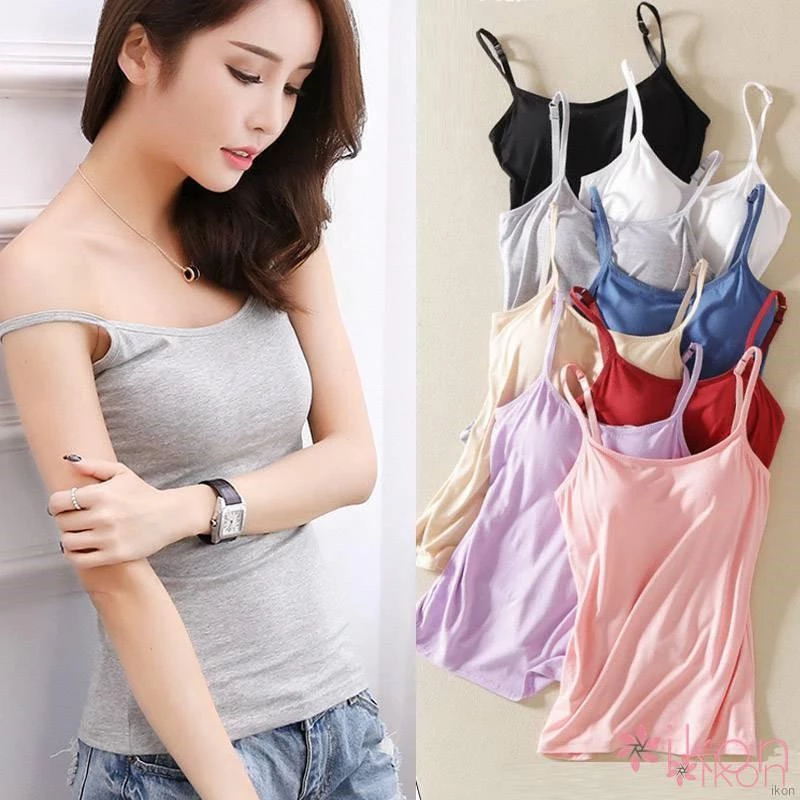 Phụ Nữ Đệm Áo Ngực Xe Tăng Top Nữ Modal Spaghetti Chắc Chắn Camisole Áo Nữ Áo Nữ