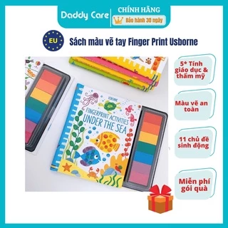 Usborne Fingerprint & Rubber Stamp tập vẽ ngón tay cho bé, Đồ chơi giáo dục cho bé 2,3,4,5,6 tuổi