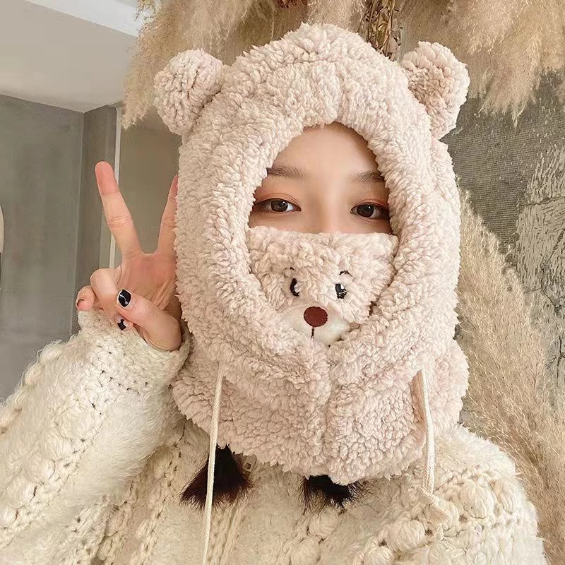 Mũ gấu chùm tai dễ thương cho mùa đông
