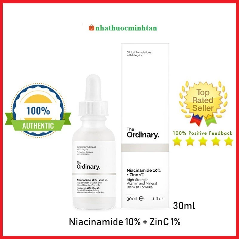 Serum The Ordinary Niacinamide 10% + Zinc 1% – Serum Chống Viêm, Giảm Kích Ứng Dành Cho Da Mụn