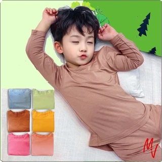 Đồ Bộ Dài Tay Trơn Chất Thun Lạnh Bé Trai, Bé Gái, Bộ Dài Tay Thu Đông Cho Bé Shopmevung_kids