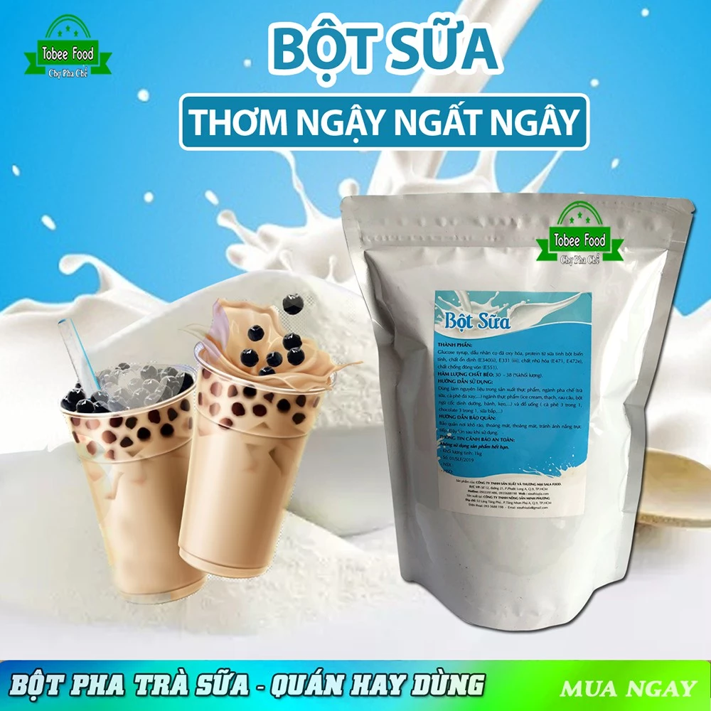 BỘT SỮA SANTOS 32F (Gói 1 KG) - Nguyên Liệu Pha Trà Sữa Béo Thơm - Tôn Vị Trà