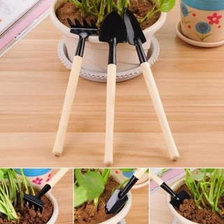 Bộ Cuốc Xẻng Mini Trồng Cây Cảnh - Dụng Cụ 3 Món Chăm Sóc Cây Cảnh Bonsai, Làm Vườn, Chăm Xương Rồng [ Hỏa Tốc HCM ]