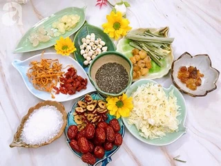 Chè dưỡng nhan (13 vị sét đặc biệt có thêm đông trùng hạ thảo, nấm tuyết) 500 gram - Tặng bình thủy tinh 500ML