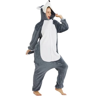 Kigurumi Bộ Đồ Ngủ Hình Con Sói Hoạt Hình Đáng Yêu Dành Cho Nam Và Nữ