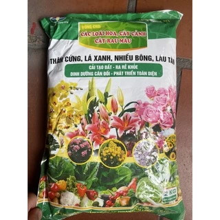 Phân bón hữu cơ vi sinh Quế Lâm túi 2kg bón lót dành cho trồng rau, hoa cây cảnh giúp thân cứng, lá xanh, nhiều hoa