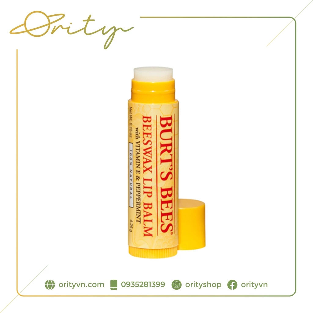 [Chính Hãng] Son dưỡng môi không màu Burt's Bees Moisturing Lip Balm 100% Natural - 4.25g/thanh