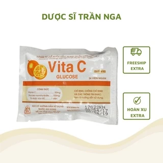 Kẹo Ngậm VitaC Bổ Sung Vitamin C Cho Người Lớn và Trẻ Em Gói 24 Viên