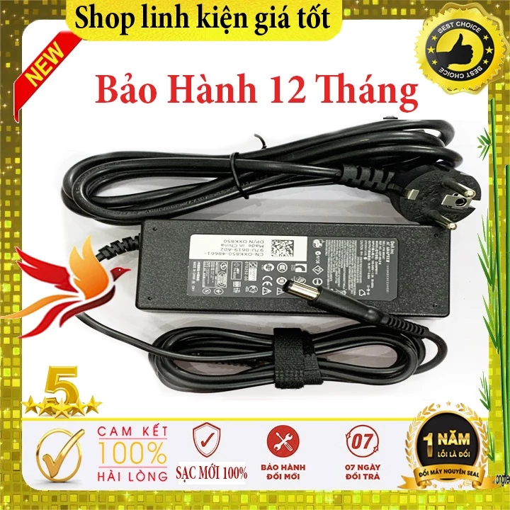 Sạc Laptop Dell 19.5V- 4.62A 90W / 19.5V- 3.34A 65W LOẠI TỐT - Sạc dell chân to / chân nhỏ - sạc máy tính dell