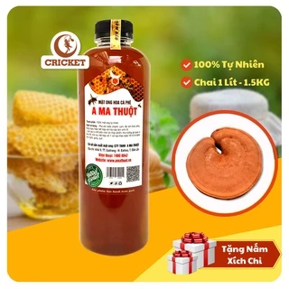 Mật Ong Hoa Cà Phê 100% Nguyên Chất Chai 1L (1,5kg) - Mật ong tự nhiên tốt cho sức khỏe [Tặng Nấm Linh Chi] - CRICKET