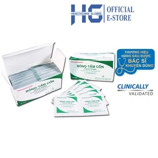 Hộp 100 Miếng Bông Tẩm Cồn  Dùng Cho Máy Đo Đường Huyết Microlife Diarite , Arkray Glucocard S - Sát Trùng Điểm Lấy Máu