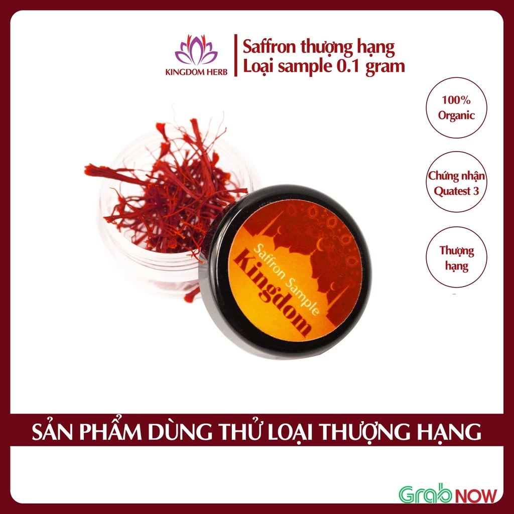 Saffron nhụy hoa nghệ tây Kingdom Iran loại super negin thượng hạng hộp 0.1 gram - KB1