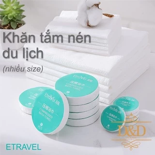 Khăn mặt, khăn tắm nén du lịch dùng 1 lần ETRAVEL nhiều size