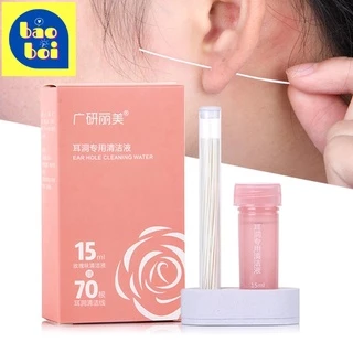 Bộ 70 Dây Và Dung Dịch Vệ Sinh Lỗ Khuyên Tai, Rửa Lỗ Xỏ Tai