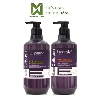 Dầu gội xả phục hồi chống gãy rụng tóc Lusstaly Vitamin E Collagen 800ML