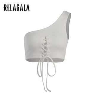 Relagala Áo Tank Top Hai Dây Ôm Dáng Màu Trơn Cho Nữ