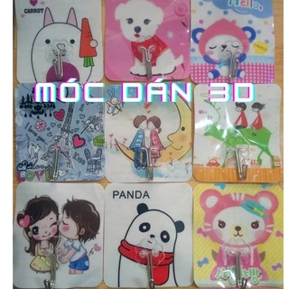 Móc Dán Tường 3D, Combo 10 Móc Dán 3D Size Lớn 7,5 x 8,5 Chịu Lực Gấp 2 Lần Móc Thường