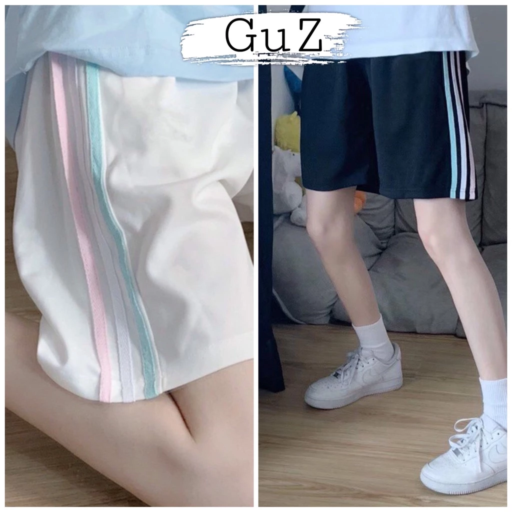 Quần đùi 3 sọc line  nam Quần short nam vải thun 3 sọc thể thao mặc ở nhà guzfashion