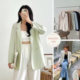 Áo khoác blazer 1 lớp có độn vai dài tay form rộng style Hàn Quốc sang chảnh. Áo vest blazer nữ 1 lớp dài tay form rộng