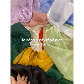 ⚡NHIỀU MÀU⚡ Vải voan tơ sống organza óng ánh nhiều màu may váy đầm sơ mi