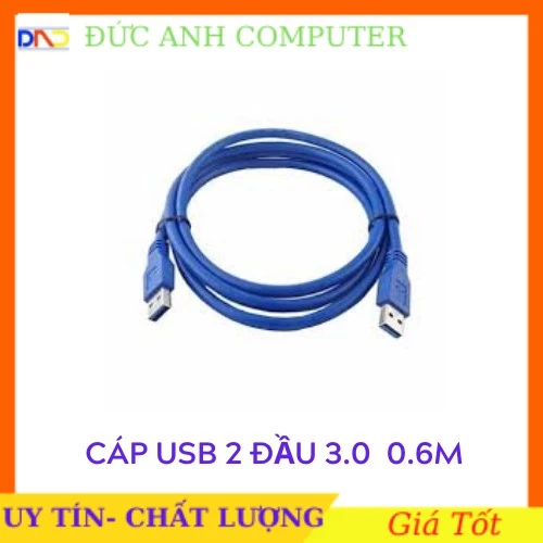 [Mã ELFLASH3 hoàn 10K xu đơn 20K] Dây cáp 2 đầu USB | Cáp USB 2 Đầu Đực Chiều Dài 1m2- Loại Tốt