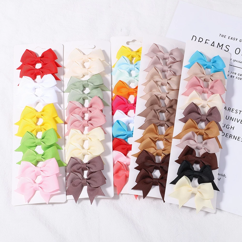 Set 10 kẹp tóc nơ KIDSBOWS nhiều màu sắc xinh xắn dễ thương cho bé gái