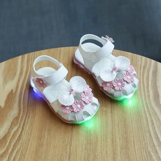 giày sandal cao cấp có đèn cho bé gái 6-36 tháng. Giày búp bê đẹp cho bé gái tập đi. My Little Boss