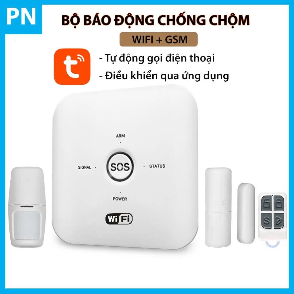 Bộ báo động chống trộm qua điện thoại Tuya Wifi + Sim GSM (Bản tiếng việt)