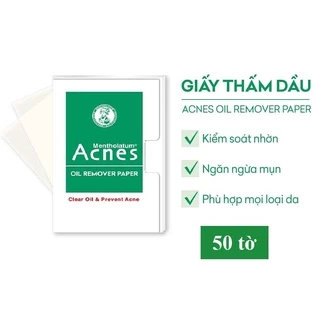 Giấy Thấm Dầu Acnes Dành Cho Da Nhờn Bịch 50 Tờ Hút Dầu Nhờn Ngăn Ngừa Mụn