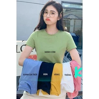 Áo thun cotton nữ cổ tròn chất cotton lụa mặc mềm mại , siêu mát