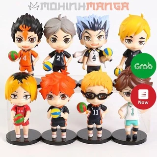 8 mô hình Haikyuu Vua bóng chuyền Sugawara Koshi Yu Nishinoya Kei Tsukishima Tobio Kageyama Shoyo Hinata Kenma Kozume