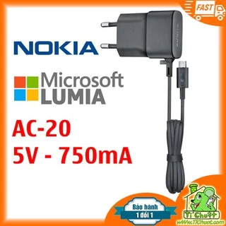 [Chính Hãng] Sạc Nokia AC-20 5V 750mA Dây Liền Dài 1.5m ZIN 105/ 110/ 215/ 8210 4G